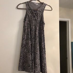 Animal Print Dress With Tie in Front